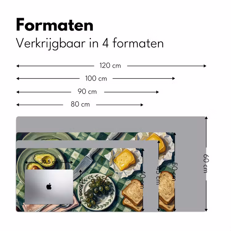 Eten - Ontbijt - Tafel - Modern - Groen Muismat XXL klein -sfeer5