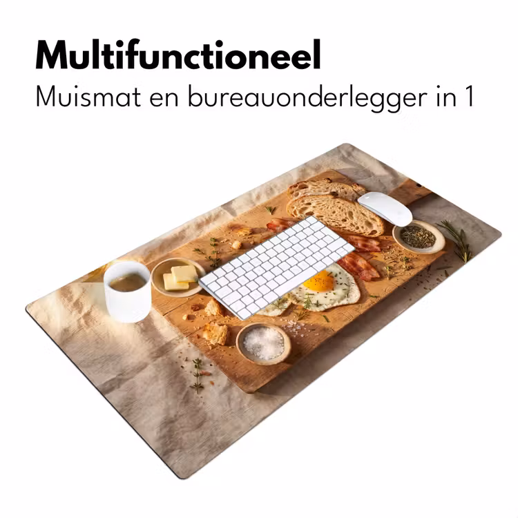 Eten - Ontbijt - Hout - Rustiek - Geel Muismat XXL klein -sfeer4