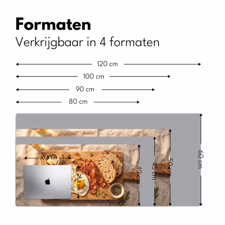 Eten - Ontbijt - Hout - Rustiek - Geel Muismat XXL klein -sfeer5