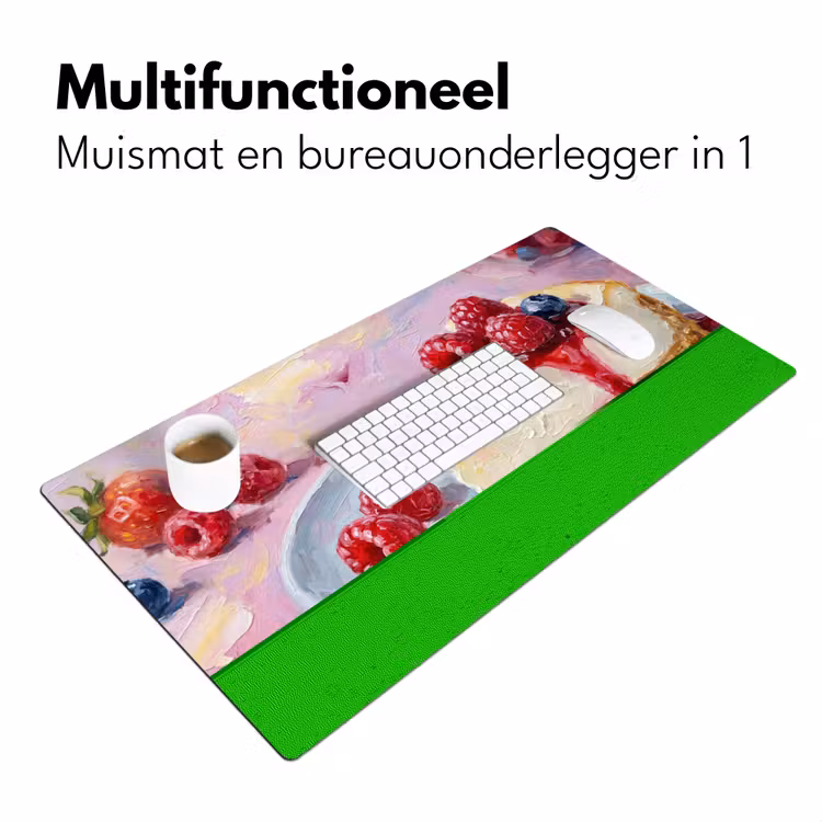 Eten - Cheesecake - Bessen - Abstract - Roze Muismat XXL klein -sfeer4