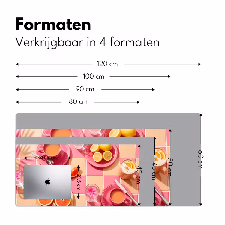 Eten - Citrusvruchten - Stillevens - Roze - Oranje Muismat XXL klein -sfeer5