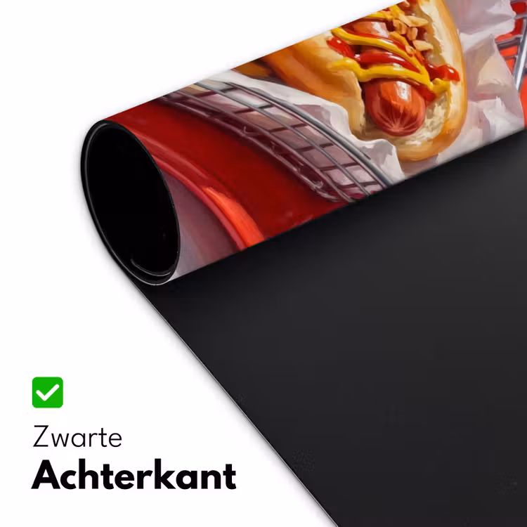 Eten - Hotdog - Fastfood - Modern - Rood Muismat XXL klein -sfeer2