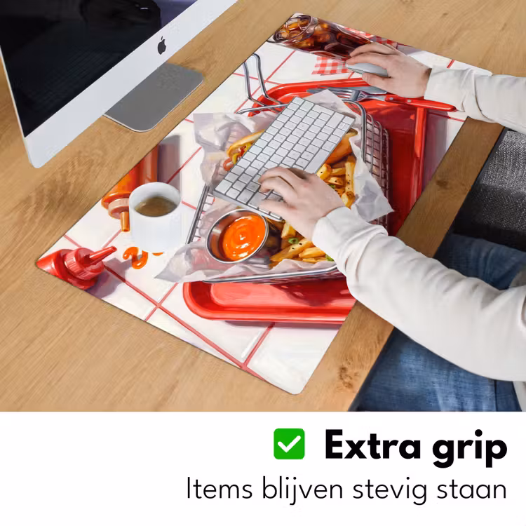 Eten - Hotdog - Fastfood - Modern - Rood Muismat XXL klein -sfeer3
