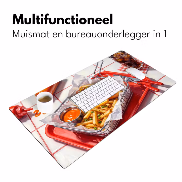 Eten - Hotdog - Fastfood - Modern - Rood Muismat XXL klein -sfeer4