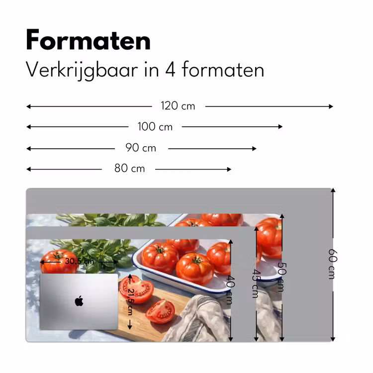 Eten - Keuken - Ingrediënten - Stillleven - Rood Muismat XXL klein -sfeer5