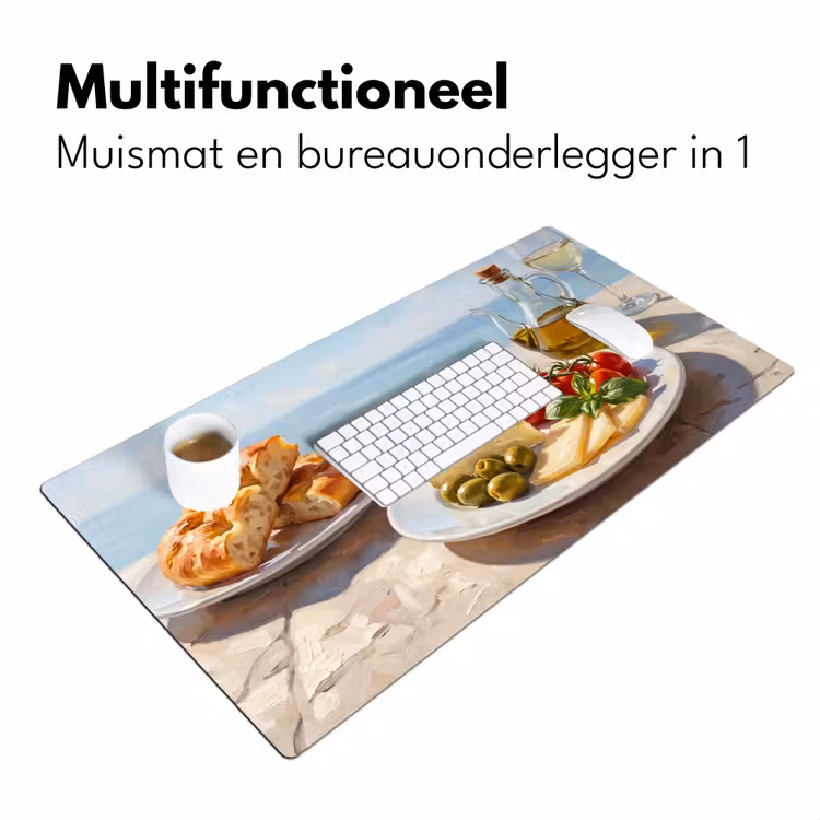 Eten - Middellandse Zee - Natuur - Geschilderd Muismat XXL klein -sfeer4