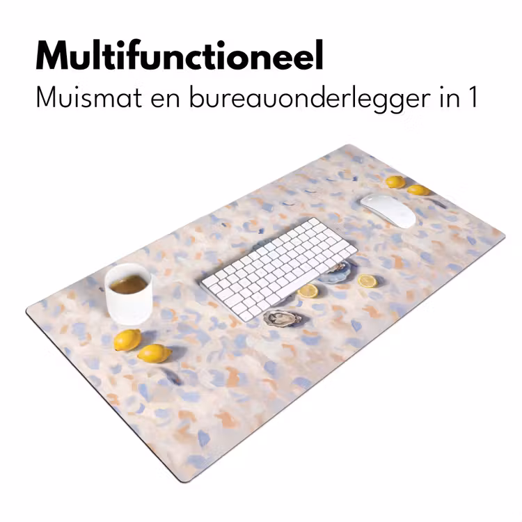 Eten - Oesters - Citroenen - Modern - Geel Muismat XXL klein -sfeer4