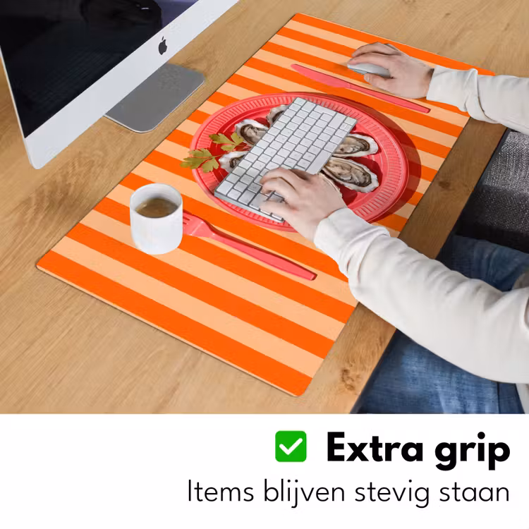 Eten - Oester - Zeevruchten - Oranje - Modern Muismat XXL klein -sfeer3