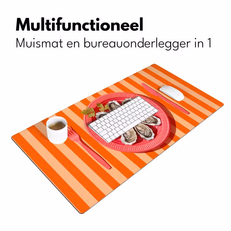 Eten - Oester - Zeevruchten - Oranje - Modern Muismat XXL klein -sfeer4