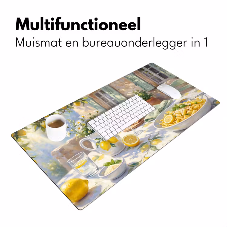 Eten - Terras - Zomer - Geschilderd - Geel Muismat XXL klein -sfeer4