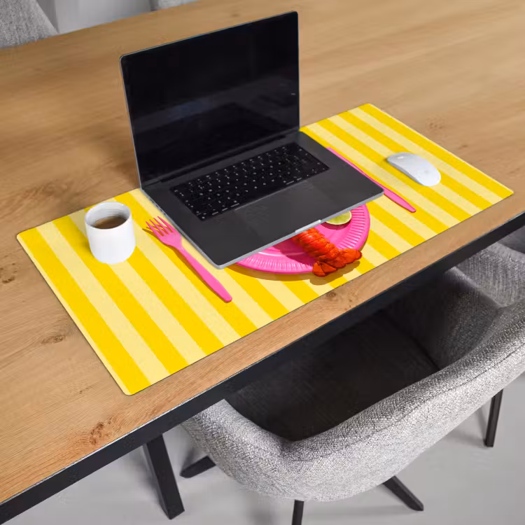 Eten - Roze - Geel - Modern - Culinaire Muismat XXL klein -sfeer1