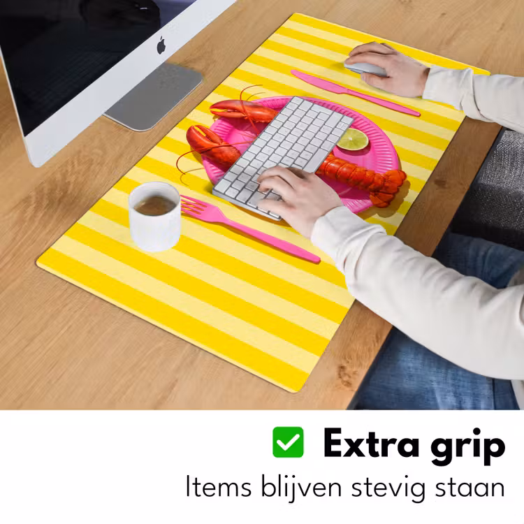 Eten - Roze - Geel - Modern - Culinaire Muismat XXL klein -sfeer3