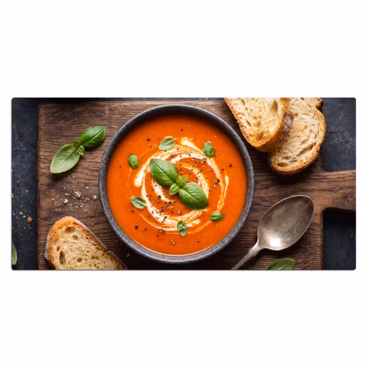 Eten - Soep - Basilicum - Rustiek - Rood Muismat XXL klein -3d_leeg