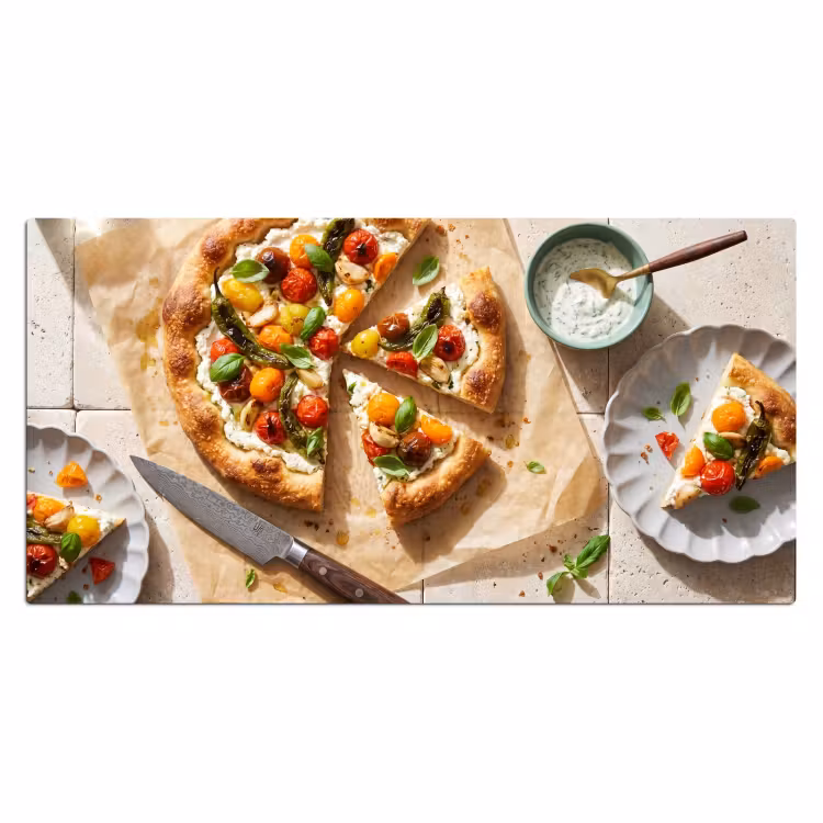 Eten - Tomaten - Basilicum - Maaltijd - Vers Muismat XXL klein -3d_leeg