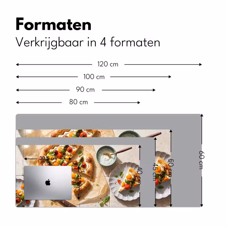 Eten - Tomaten - Basilicum - Maaltijd - Vers Muismat XXL klein -sfeer5