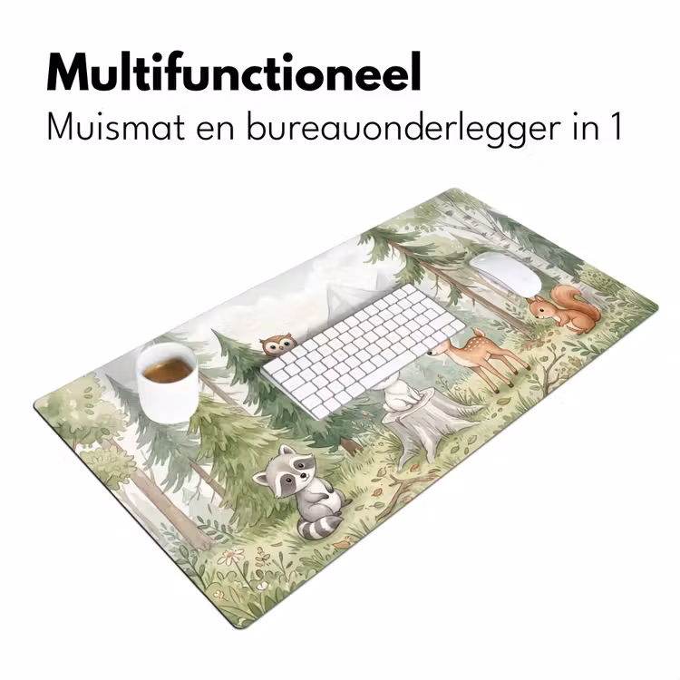 Bos - Dieren - Groen Muismat XXL klein -sfeer4