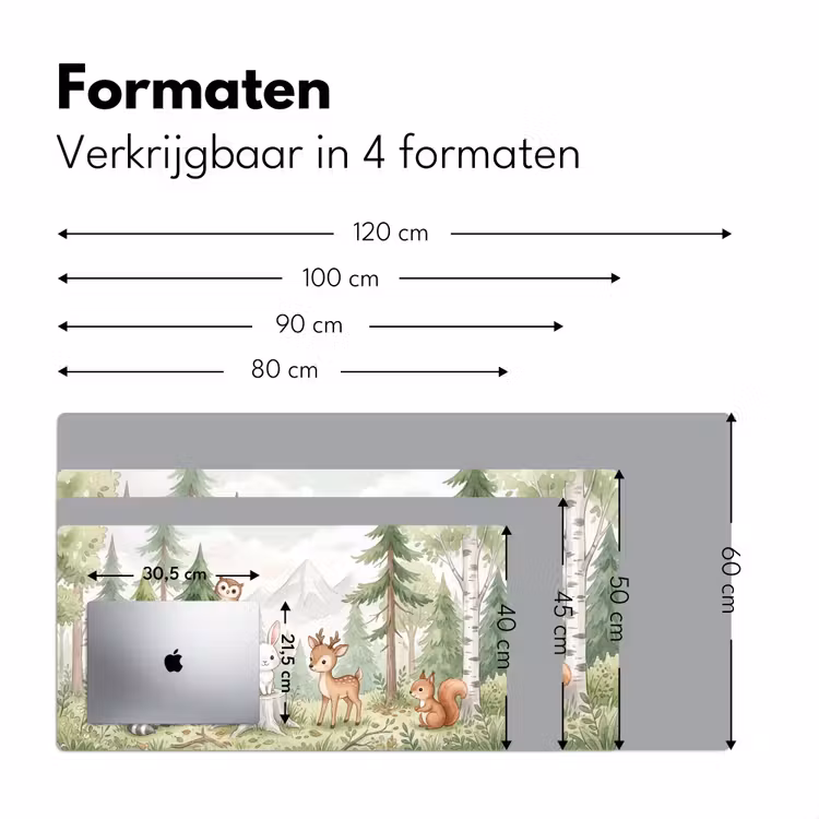 Bos - Dieren - Groen Muismat XXL klein -sfeer5