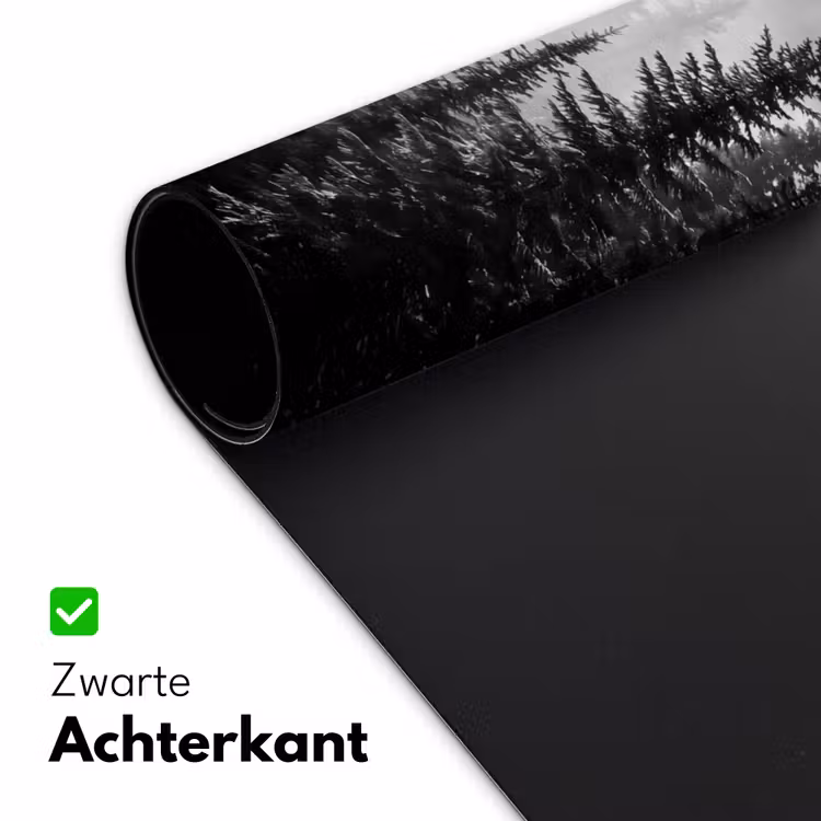 Bos - Mist - Winter - Monochroom - Natuur Muismat XXL klein -sfeer2