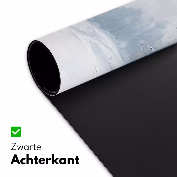 Bospad - Dennen - Sneeuw - Winter - Rustgevend Muismat XXL klein -sfeer2