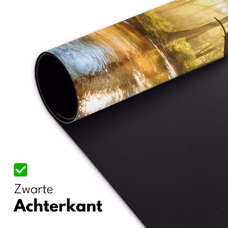 Bos - Beek - Zonlicht - Natuur - Groen Muismat XXL klein -sfeer2