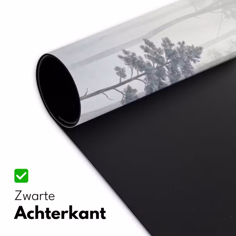 Bos - Bomen - Mist - Natuur - Illustratie - Grijs Muismat XXL klein -sfeer2