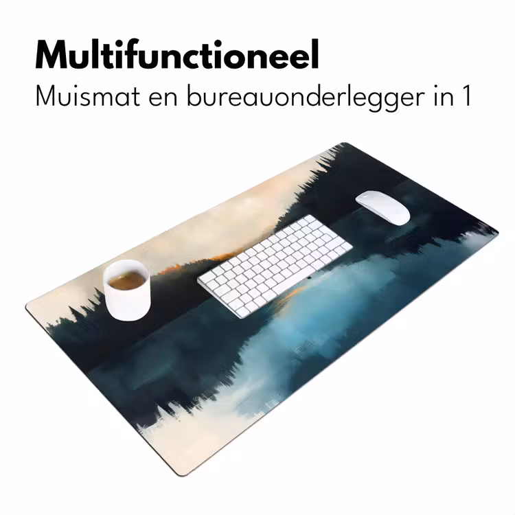 Bossen - Meer - Kano - Oranje Muismat XXL klein -sfeer4
