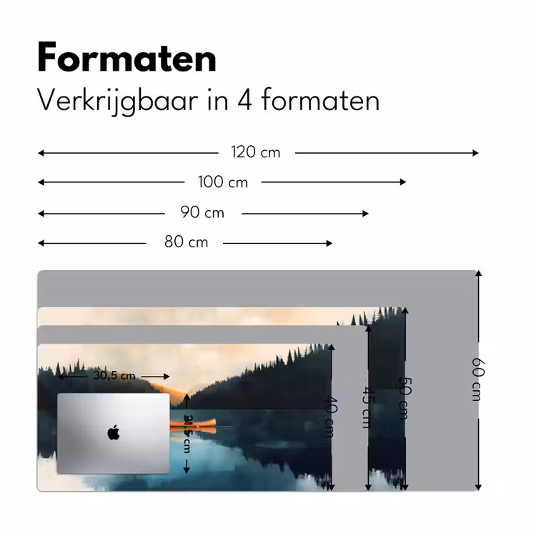 Bossen - Meer - Kano - Oranje Muismat XXL klein -sfeer5