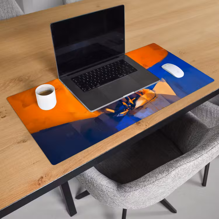 Vos - Oranje - Vormen - Abstract Muismat XXL klein -sfeer1