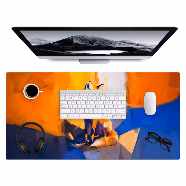 Vos - Oranje - Vormen - Abstract Muismat XXL klein -3d