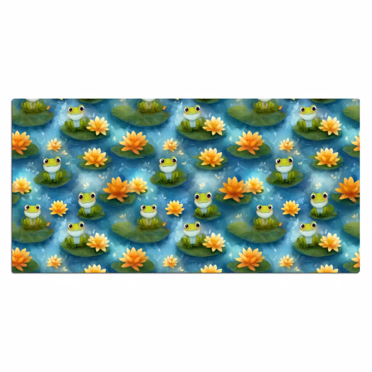 Kikker - Lelies - Groen Muismat XXL klein 681 -3d_leeg
