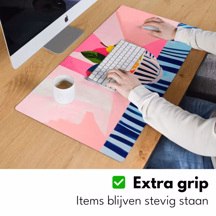 Fruit - Abstracte achtergrond - Roze Muismat XXL klein -sfeer3