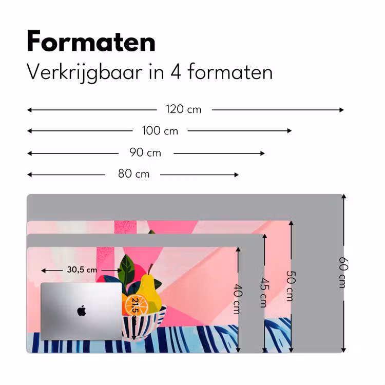 Fruit - Abstracte achtergrond - Roze Muismat XXL klein -sfeer5