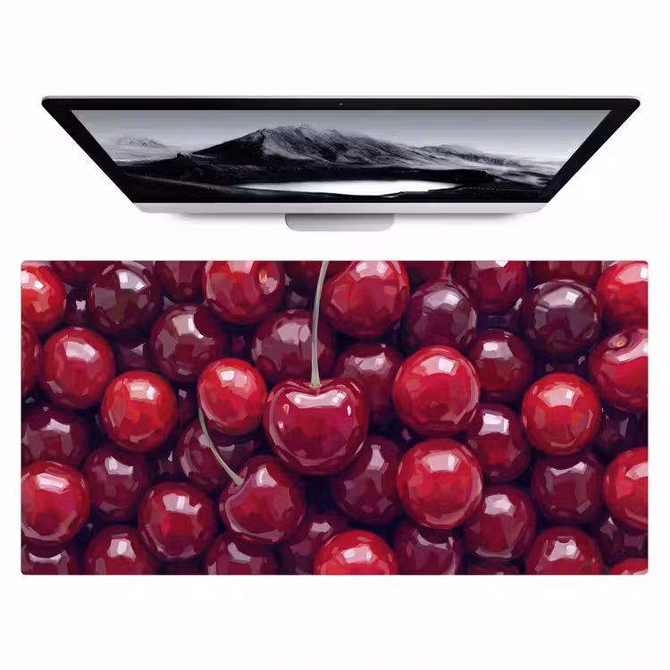 Fruit - Kersen - Eten - Modern - Rood Muismat XXL klein -zzz3d