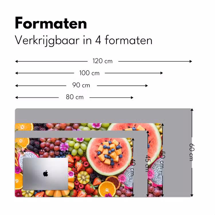 Fruit - Vers - Variatie - Eten - Kleurrijk Muismat XXL klein -sfeer5