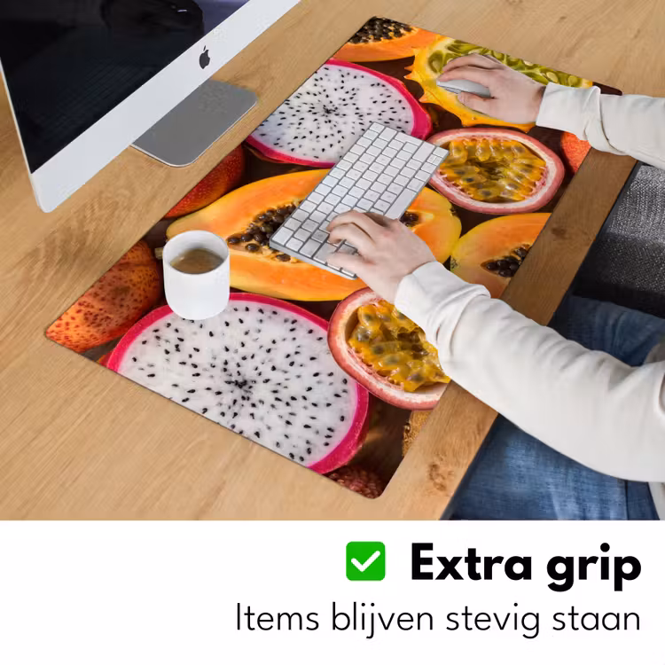 Fruit - Geopend - Tropisch - Eten - Kleurrijk Muismat XXL klein -sfeer3