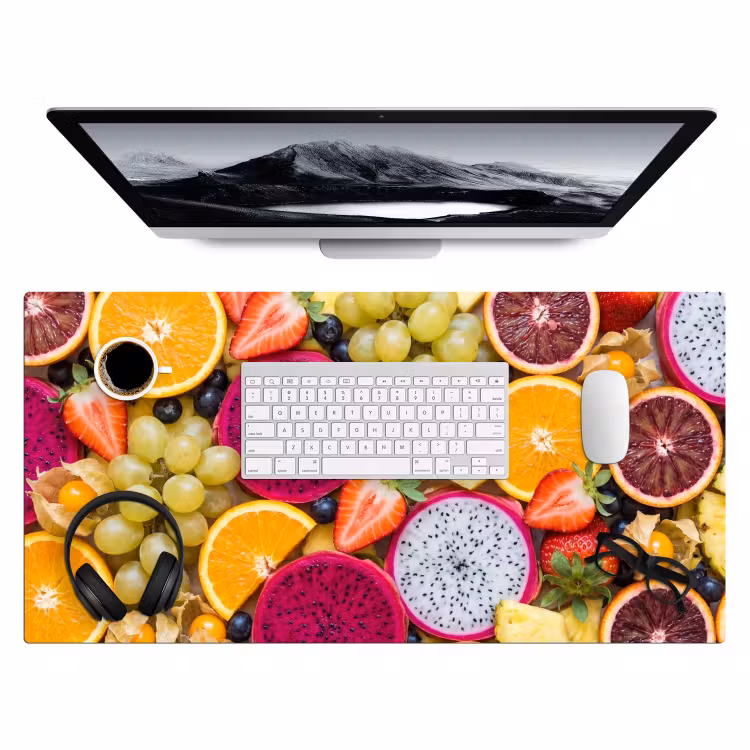 Fruit - Assortiment - Kleurrijk - Gezondheid Muismat XXL klein -3d