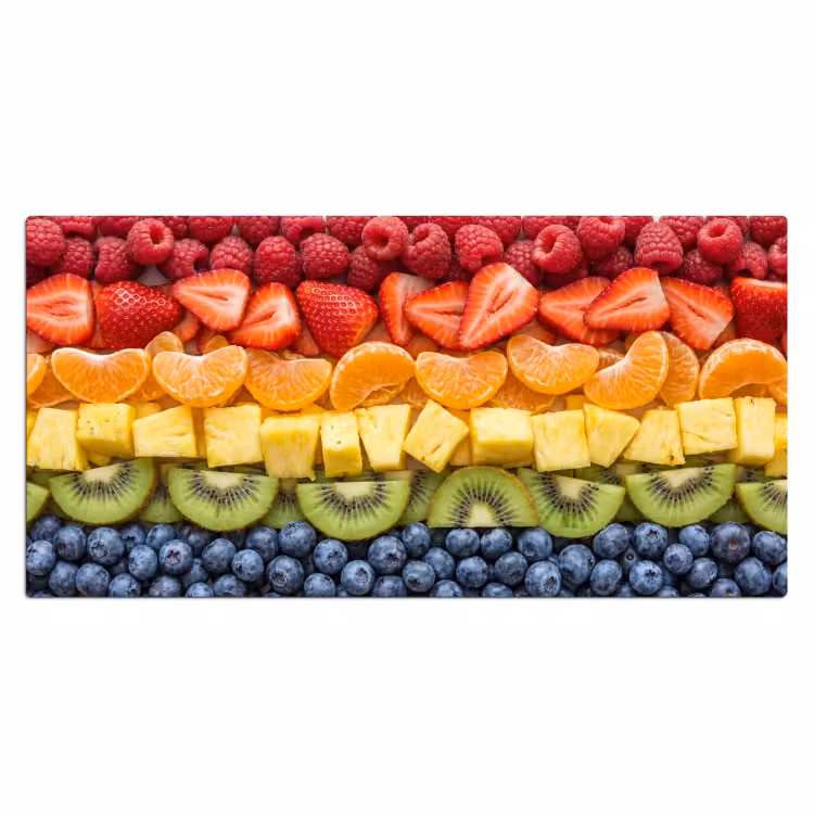 Fruit - Regenboog - Gezond - Kleurrijk Muismat XXL klein -3d_leeg
