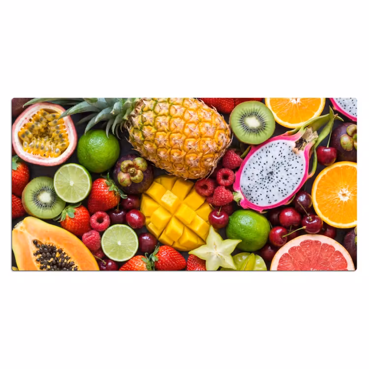 Fruit - Assortiment - Vers - Gezond - Kleurrijk Muismat XXL klein -3d_leeg