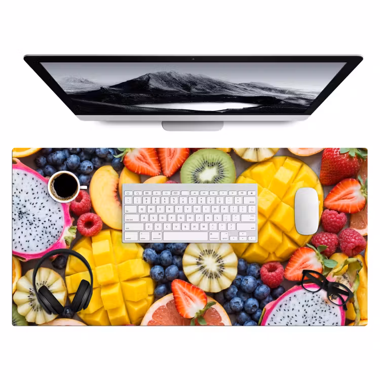 Fruit - Versneden - Kleurrijk - Eten - Gezond Muismat XXL klein -3d