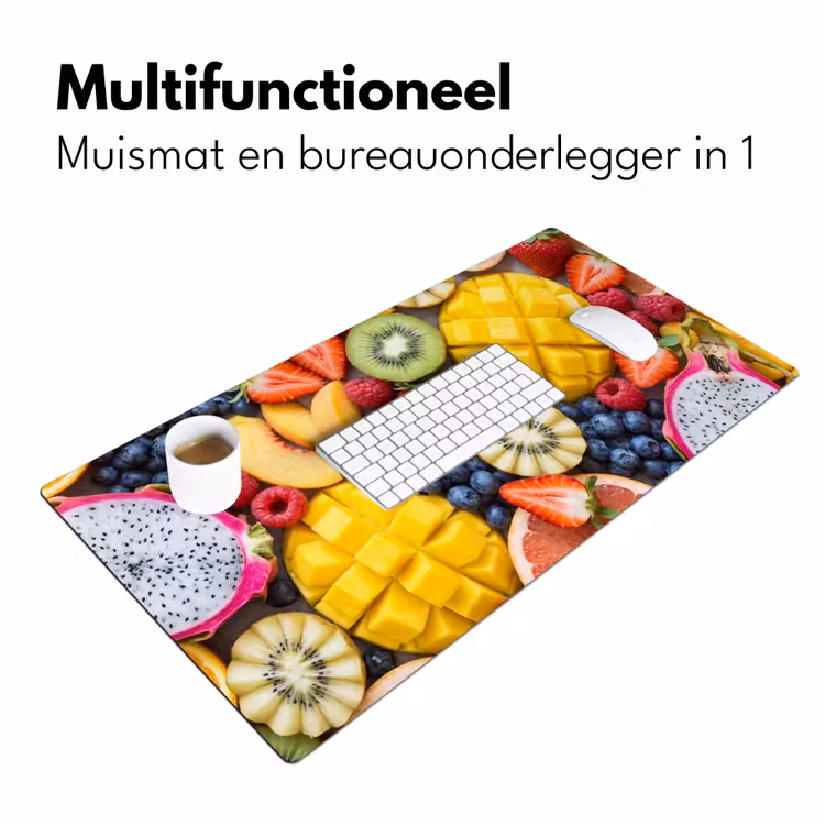 Fruit - Versneden - Kleurrijk - Eten - Gezond Muismat XXL klein -sfeer4