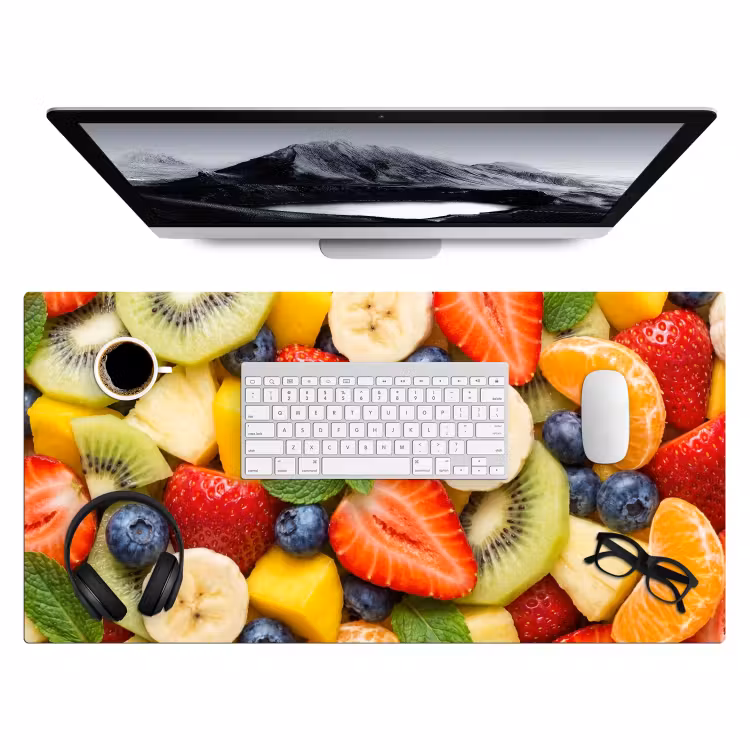 Fruit - Plakjes - Eten - Kleurrijk Muismat XXL klein -3d