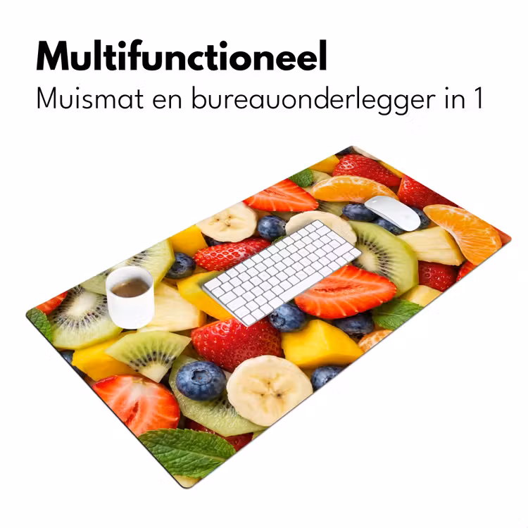 Fruit - Plakjes - Eten - Kleurrijk Muismat XXL klein -sfeer4