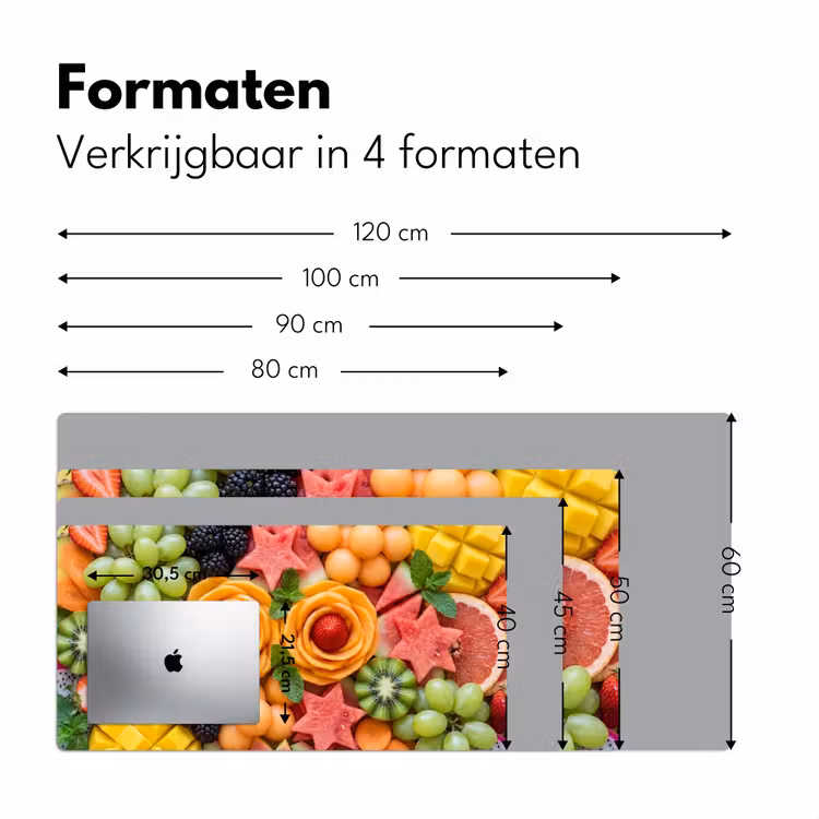 Fruit - Variatie - Kleurrijk - Vers - Eten Muismat XXL klein -sfeer5