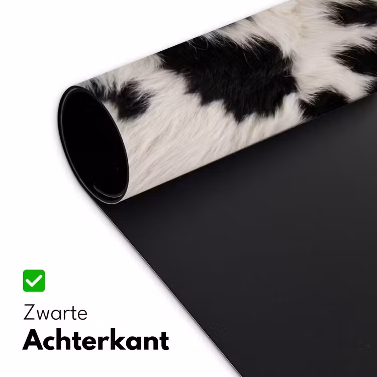 Bont - Textuur - Zwart - Wit Muismat XXL klein -sfeer2