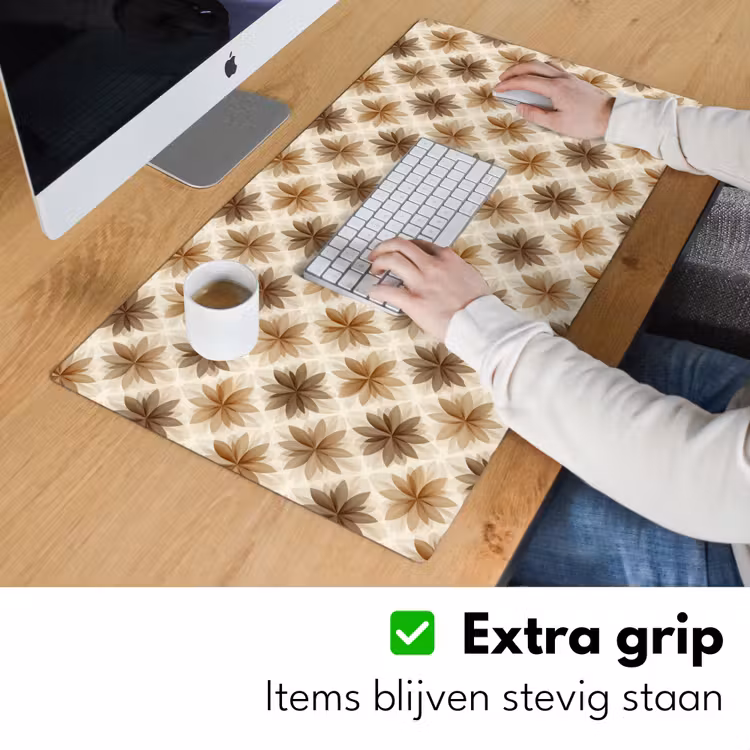 Geografisch - Patroon - Bruin Muismat XXL klein 681 -sfeer3