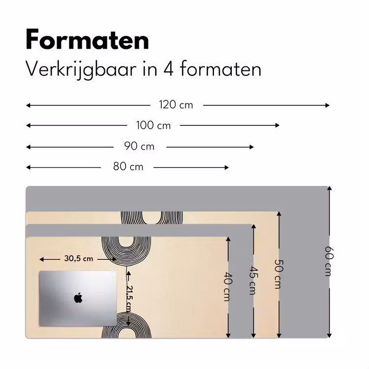 Geometrische bogen - Minimalistisch - Symmetrisch Muismat XXL klein -sfeer5