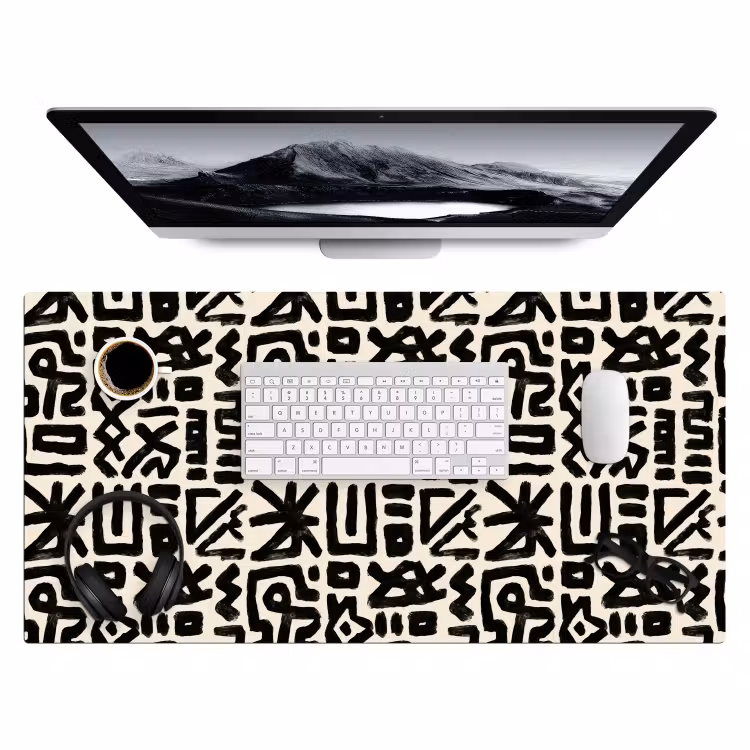 Geometrisch - Figuren - Zwart Muismat XXL klein 681 -3d