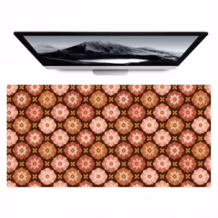 Geometrisch - Bloemen - Kleurrijk Muismat XXL klein 681 -zzz3d