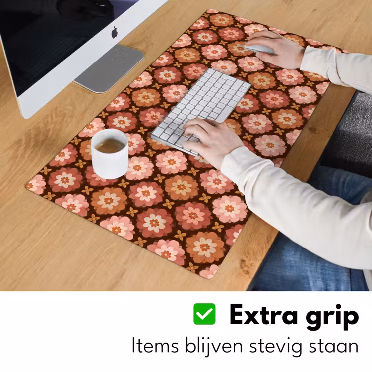 Geometrisch - Bloemen - Kleurrijk Muismat XXL klein 681 -sfeer3