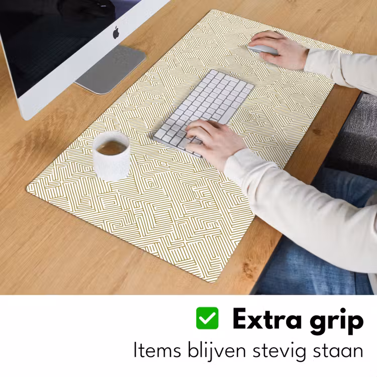 Geometrisch - Lijnen - Groen Muismat XXL klein 681 -sfeer3